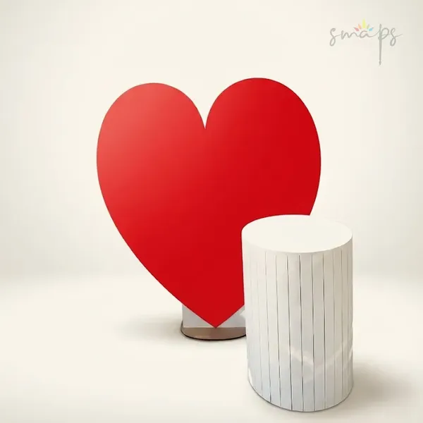 Dekorativni paravan u obliku srca i dekorativni sto