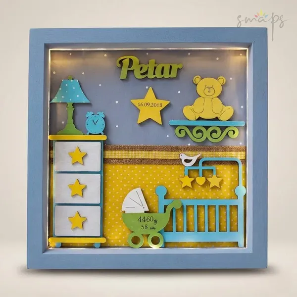 Poklon ram sa dječijim motivima i informacijama