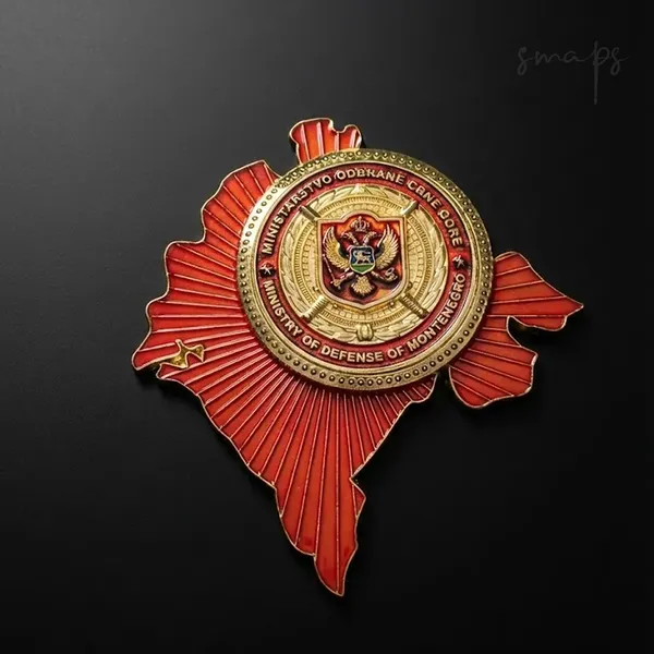 Metalna mapa Crne Gore sa koinom